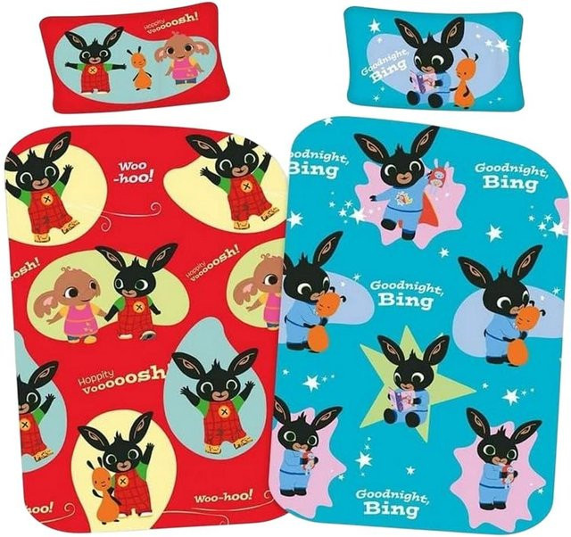 Bing Hase Hoppity Voosh Wendebettwäsche-Set für Kleinkinder in Schwarz - Bild 1