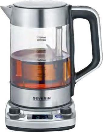 Severin Wasserkocher WK 3422 Teemaschine aus Edelstahl in Schwarz und Silber gebürstet - Bild 1