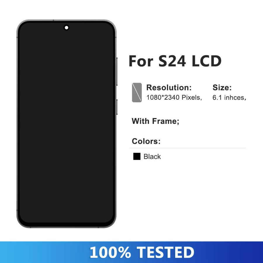 Samsung S24 5G OLED Display Ersatz mit Rahmen, 6,1 Zoll LCD Digitizer Montage in Schwarz für SM-S921B/DS - Bild 2