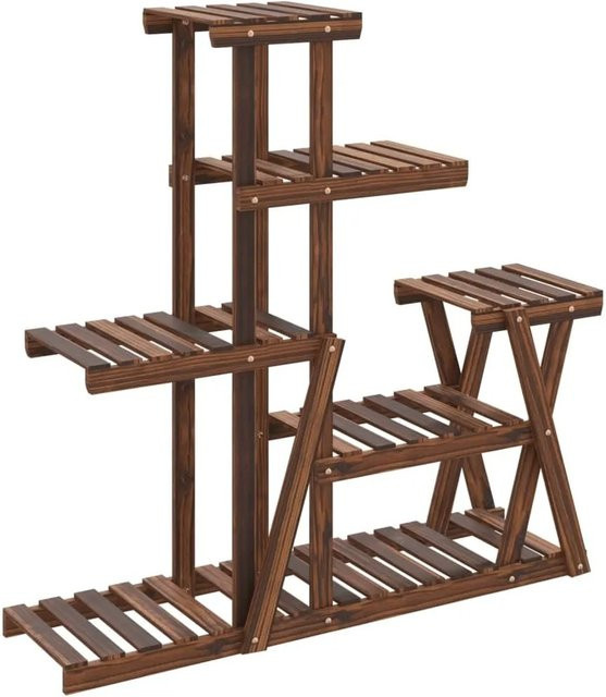 vidaXL Blumenständer aus Tannenholz in Braun im Retro-Stil, B/T/H: 95 x 25 x 96 cm - Bild 1
