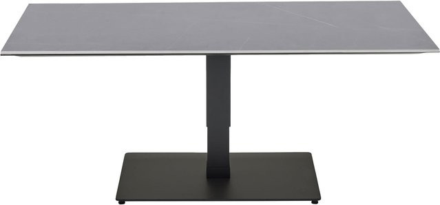 Lifttisch COMO von casa NOVA in Anthrazit und Grau mit höhenverstellbarem Mechanismus aus Aluminium und gesintertem Stein, B/T/H: 140 x 80 x 48 cm - Bild 1