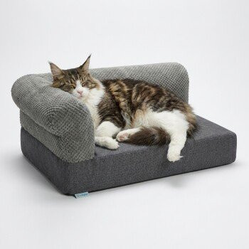 Lucky-Kitty Katzenlounge LUXE Sofa für Katzen in Grau mit abnehmbarem Bezug und Schaumstofffüllung - Bild 1