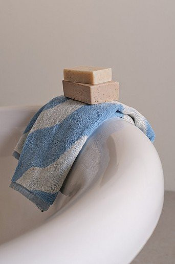 Jotex Handtuch WAVES in Blau, B: 50 cm, H: 70 cm - Bild 1