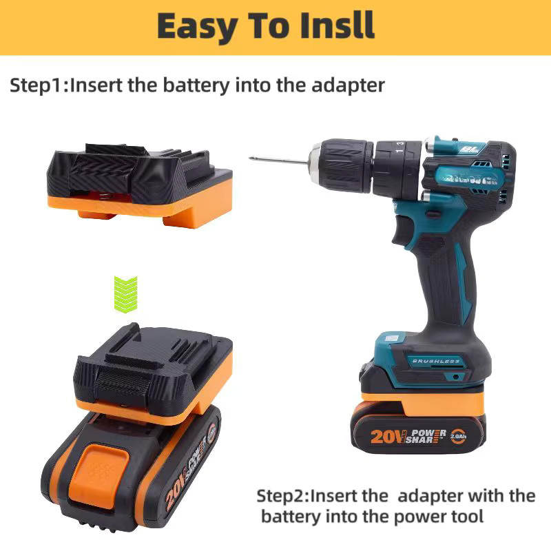 Worx zu Makita Akku Adapter für Worx 20V 4PIN Li-Ionen-Akkus und Makita 18V Werkzeuge - Bild 3