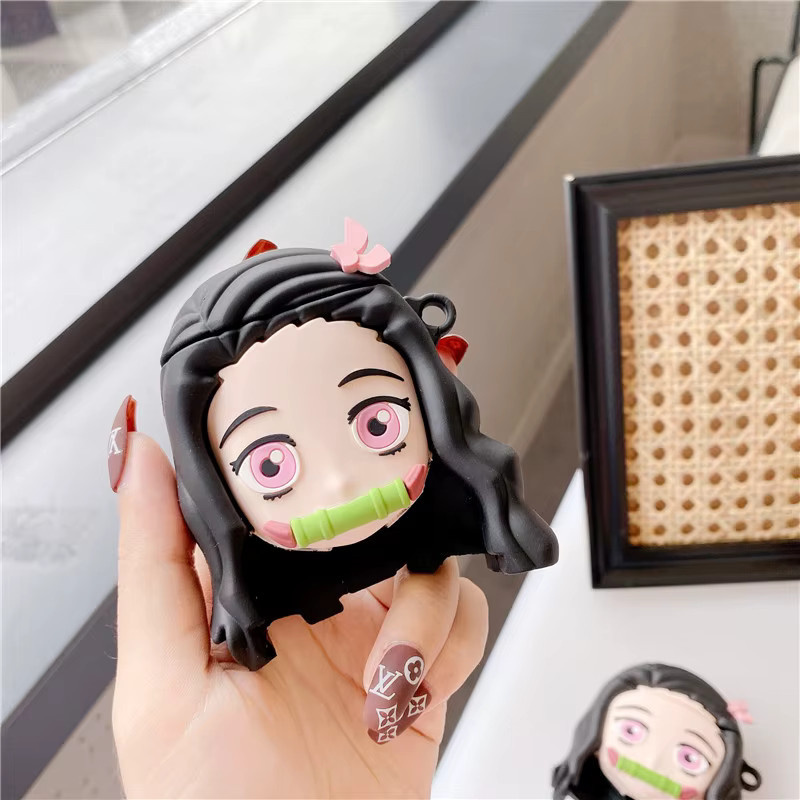 Janpe Anime Silikon Softcover für Apple Airpods Pro, 3D Cartoon Kamado Nezuko Design, Multicolour - Bild 6