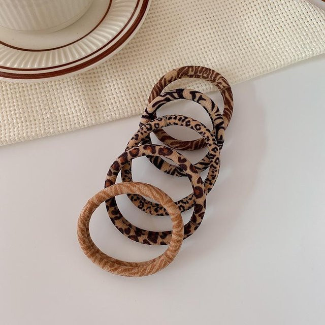 Haargummi Retro-Leopardenmuster, Grau, Damen - Bild 1