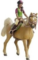 Schleich Horse Club Spielfigur Sarah & Mystery in Braun - Bild 1