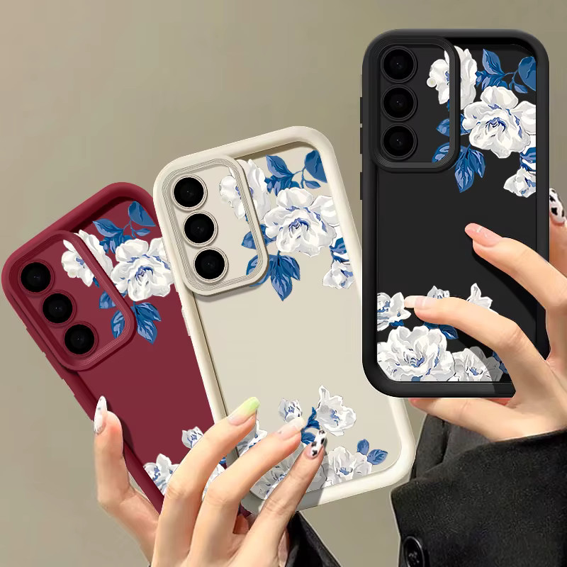 Handyhülle mit Blumenmuster für Samsung Galaxy A17 A56 A16 A36 A55 A15 A25 A26 A35 A54 A53 5G aus weichem Silikon TPU in Weiß, Rot und Multicolour - Bild 1