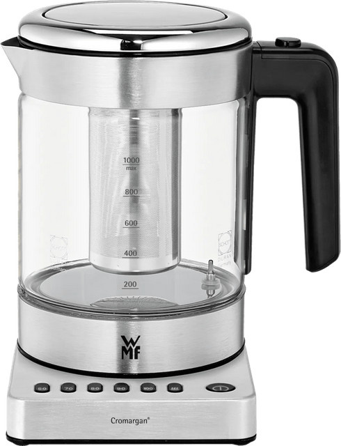 WMF KITCHENmini 2-in-1 Vario Wasserkocher mit Sieb in Silber und Glas - Bild 1