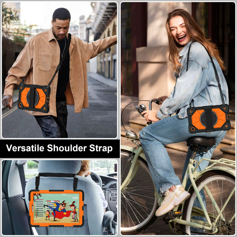 Robuste Lenovo Tab One 8,7 Zoll Tablet-Hülle mit 360 Grad drehbarem Griff und Standfunktion in Pink oder Orange - Bild 6