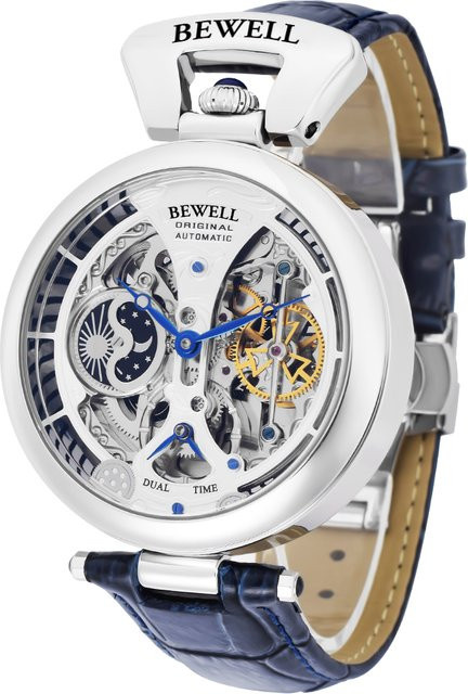 BEWELL Armbanduhr Automatik, Edelstahl, Leder, Herren - Bild 1