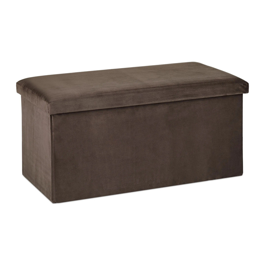 Relaxdays Sitzbank aus Samt in Braun mit Stauraum, faltbar, B/T/H: 77 x 39 x 38 cm - Bild 2