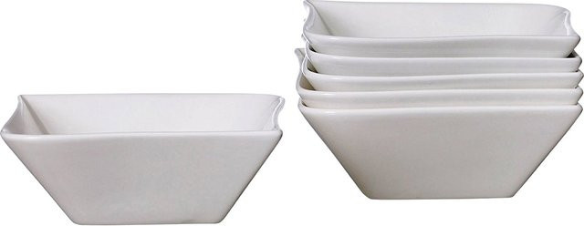 Ritzenhoff & Breker Beilagenschalen Melodie aus Keramik, Weiß, 6er Set, Durchmesser: 14 cm - Bild 1