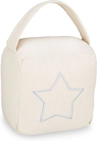 Relaxdays Türstopper aus Polyester in Beige, sandgefüllt und freistehend, B/T/H: 18,5 x 14 x 10 cm