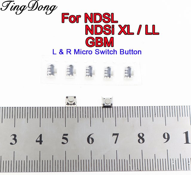TingDong Metall-Tastenschalter L/R für NDSL, NDSi, NDSi XL/LL und GBM in Silber - Bild 1