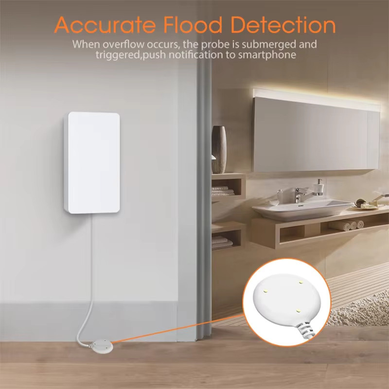 Tuya ZigBee Smart Home Wasser Sensor Leckage Detektor mit Flut Alarm in Weiß, kompatibel mit Tuya ZigBee Hub und Zigbee2MQTT - Bild 2