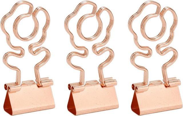 100 Stück GoolRC Mini Büroklammern in Blumenform aus Metall in Rose Gold - Bild 1