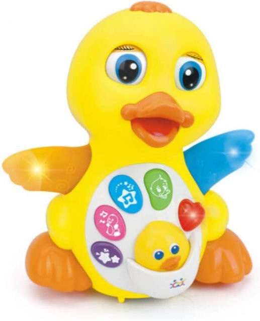Moni Baby gelbe Ente Musikspielzeug mit Musik, Licht und Bewegungen ab 18 Monaten - Bild 1