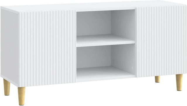 vidaXL TV-Schrank Weiß aus Holzwerkstoff im Vintage-Design B/T/H: 102 x 34,5 x 50 cm - Bild 1
