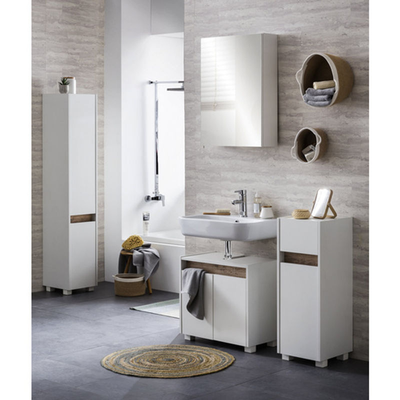 SCHILDMEYER Seitenschrank Cosmo Badezimmermöbel Weiss B/H/T: 30,2 x 84,8 x 33 cm - Bild 3