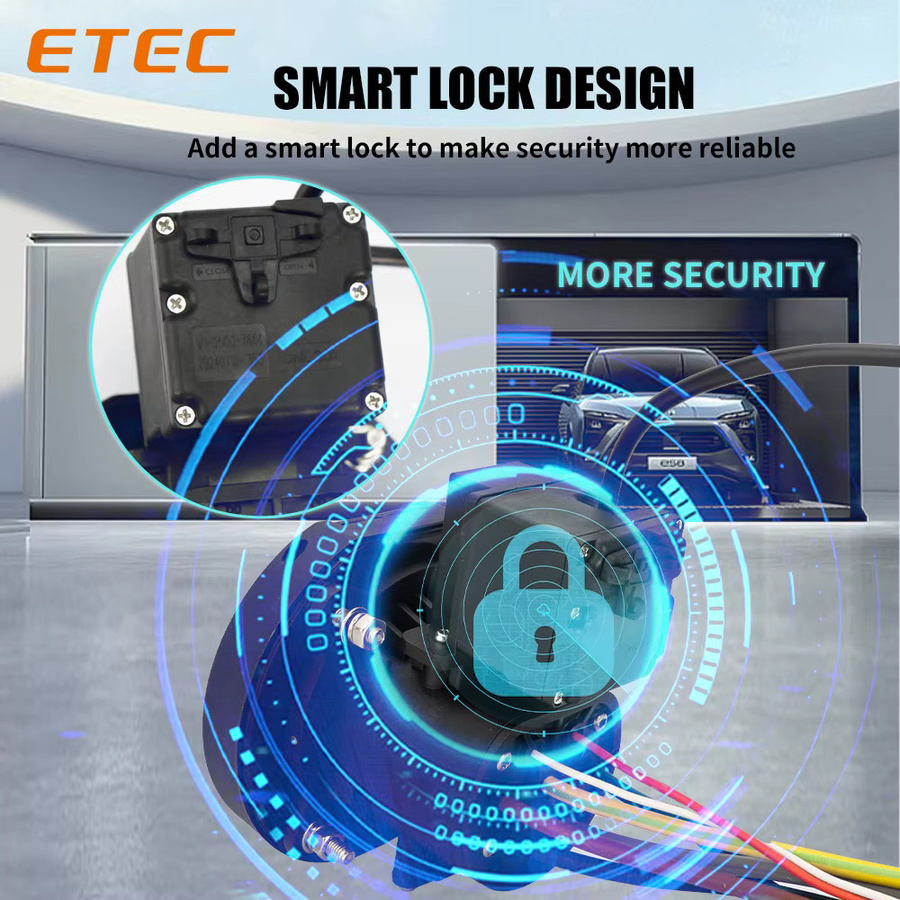 ETEC EV-Ladeanschluss Typ 2 Steckverbinder in Schwarz, 32A Dreiphasig mit Motorsperre nach IEC 62196-2 Standard - Bild 4