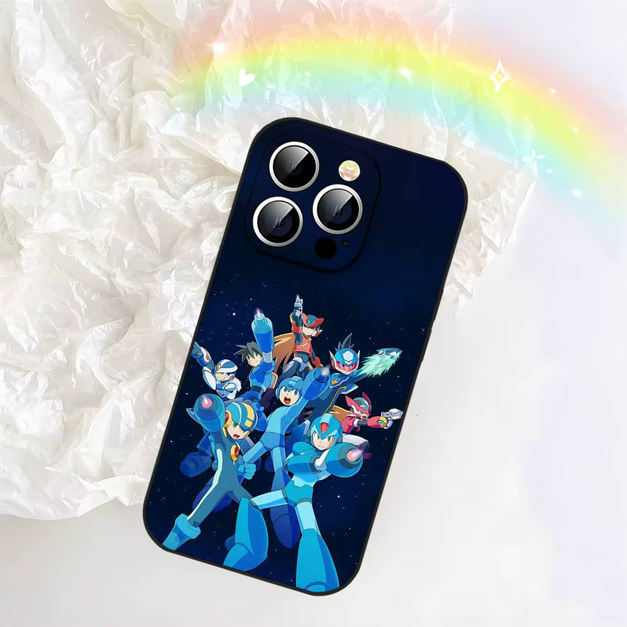 R-Rockman M-Megaman Handyhülle Schwarz für iPhone 17, 16, 15, 14, 13, 11 Pro Max, Plus, X, Xr, Xs Max und 13 Mini - Bild 3