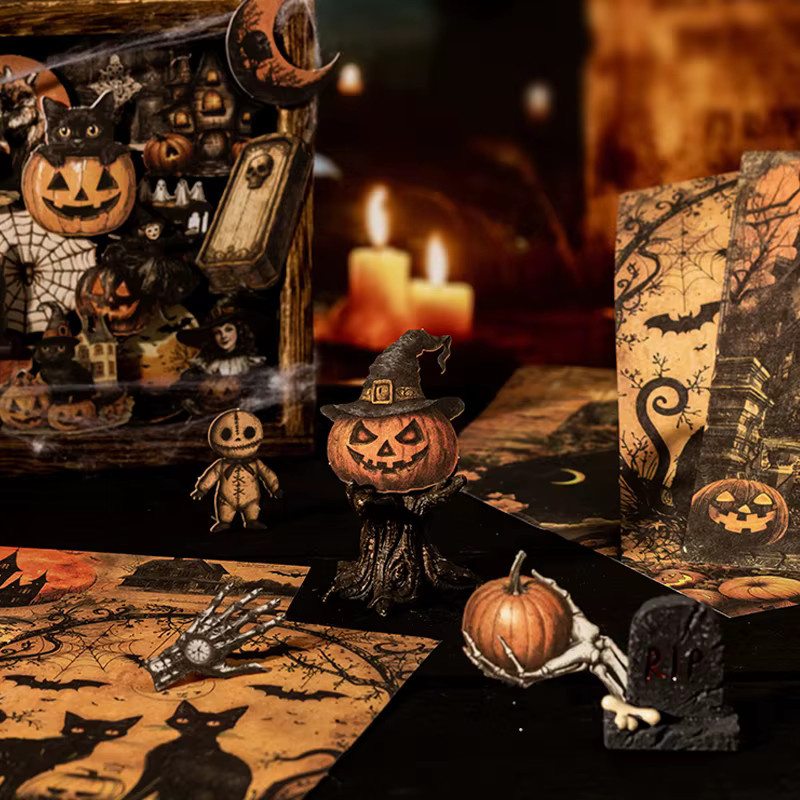 Mr. Paper Spooky Encounters Series Aufkleber Set aus Hardcard Material für DIY Scrapbooking und Collagen, 120 Stück, Mehrfarbig - Bild 4