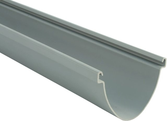 Marley Duplex-Dachrinne RG 80 halbrund aus PVC in Grau, Länge: 2 m - Bild 1