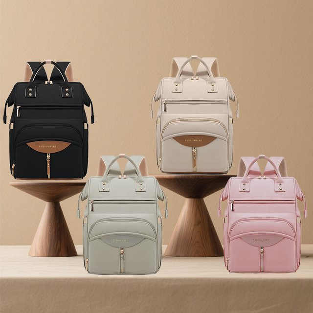 Multifunktionale Wickeltasche als Rucksack in Grün mit großer Kapazität und Trennung für Nass und Trocken - Bild 1