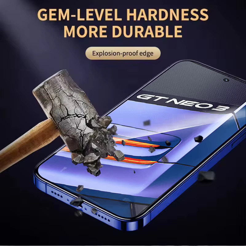 3er-Set gehärtetes Schutzglas für Realme GT Neo 3, transparent, mit Fingerabdruck-Entsperrung und voller Abdeckung - Bild 6