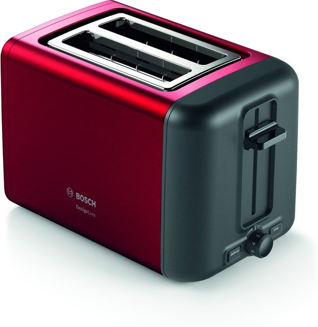 Bosch DesignLine TAT3P424DE Toaster in Schwarz-Rot mit 970 W - Bild 1