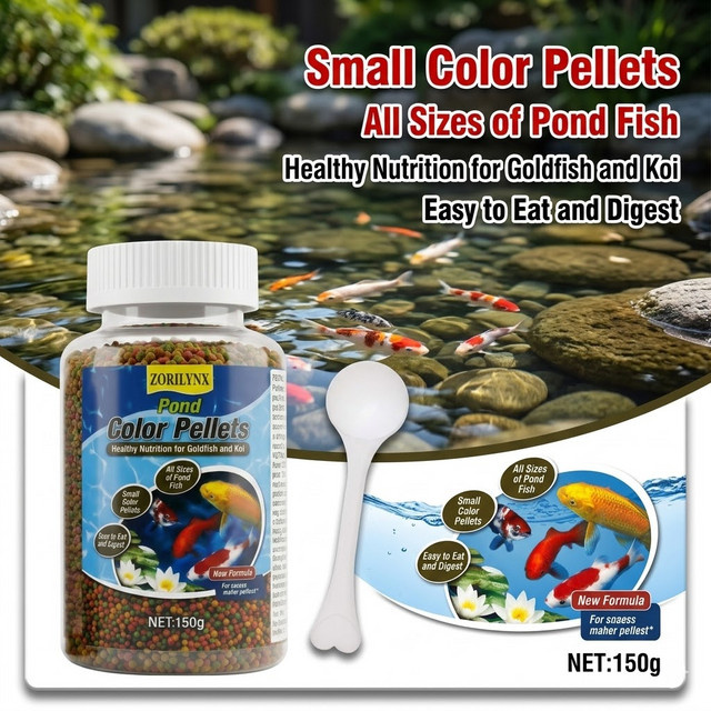 ZORILYNX Teich-Farbpellets Fischfutter zur Farbverstärkung, 150g - Bild 1