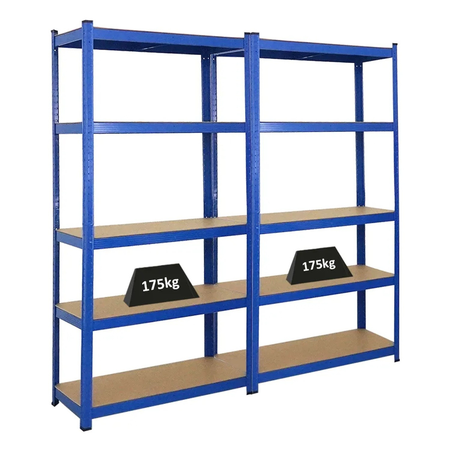 2er Set PROREGAL Gorilla Kellerregal aus Metall in Blau, H x B x T: 180 x 90 x 40 cm - Bild 2