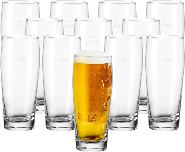 Van Well Willy Bierglas Set, transparent, 12er Pack, 0,5 l pro Glas - Bild 1