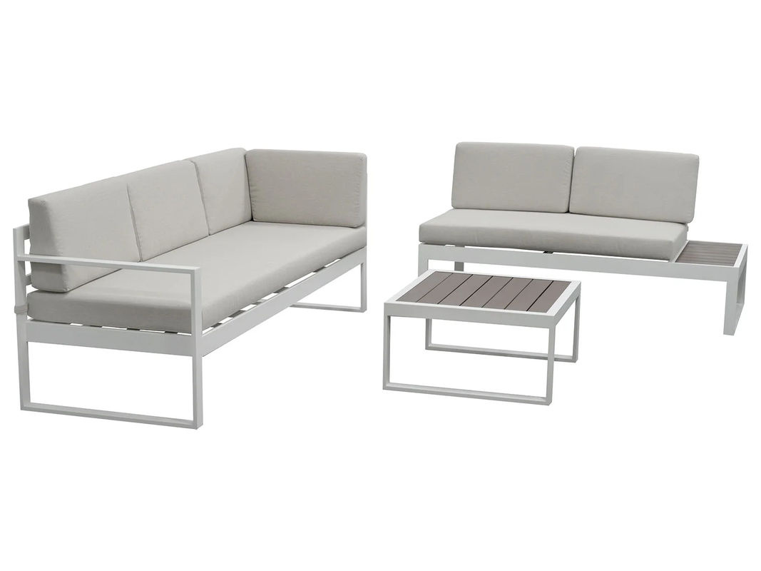 BELLAVISTA Home & Garden Lounge Lima 3-teilige Ecklounge aus Aluminium in Weiß/Grau mit Polstern - Bild 3
