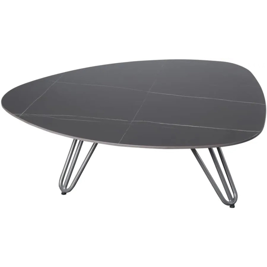 DELUKE Gartentisch JUDIT aus Aluminium und gesintertem Stein in Grau, B/T/H: 88 x 110 x 31,5 cm - Bild 2