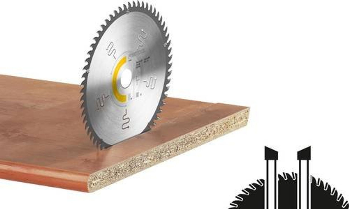 Festool Feinzahn-Kreissägeblatt für Holz und Kunststoff, Carbide-Tipped, Farbe: Silber/Gelb, Durchmesser: 254 mm, Bohrung: 30 mm, Schnittstärke: 2,4 mm, Zähneanzahl: 60 - Bild 2
