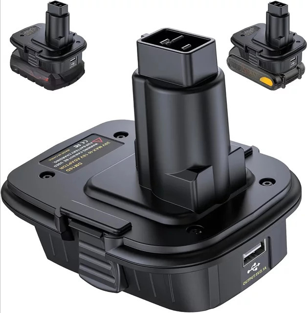 XMSJ DM18D Batterie-Adapter Konverter für Milwaukee 18V Li-Ion Akkus auf DeWalt 20V Werkzeuge, Schwarz - Bild 1