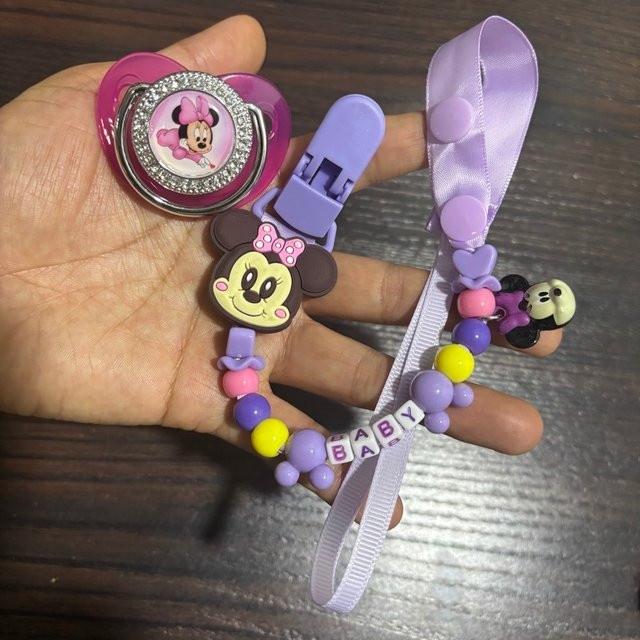 Disney Anime-Print Schnuller für Neugeborene mit Kettenverschluss in Multicolour - Bild 1