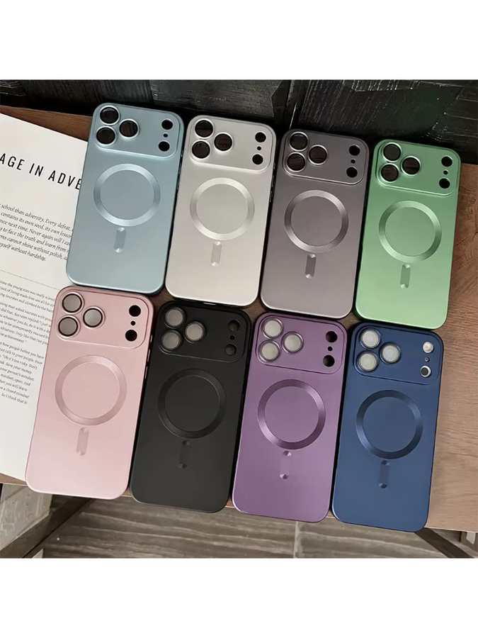MagSafe Wireless-Ladehülle für Apple iPhone 12 bis 17 Pro Max mit Silikon-Glaslinsenschutz in Silver - Bild 6