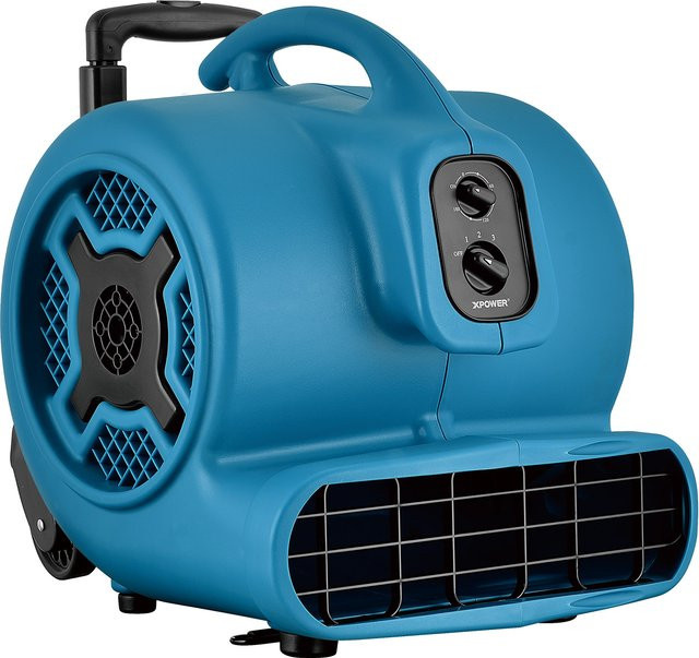 XPower P-800TH Leistungsstarker Zentrifugal-Luftbeweger in Blau, Stapelbarer Teppichtrockner und Bodenventilator mit Daisy-Chain-Funktion für die Wasserschadensanierung und Hausreinigung - Bild 1