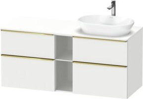 Duravit Waschtischunterschrank D-Neo in Weiß Hochglanz mit Schubladen und offenen Regalfächern, Wandmontage, Breite: 140 cm, Tiefe: 55 cm, Höhe: 66,4 cm - Bild 1