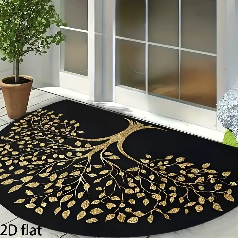 VIKAMA Halbkreis-Fußmatte Baum des Lebens, rutschfeste Willkommensmatte für Innen und Außen, waschbar, Mehrfarbig, B: 60,0 cm, T: 40,0 cm - Bild 4