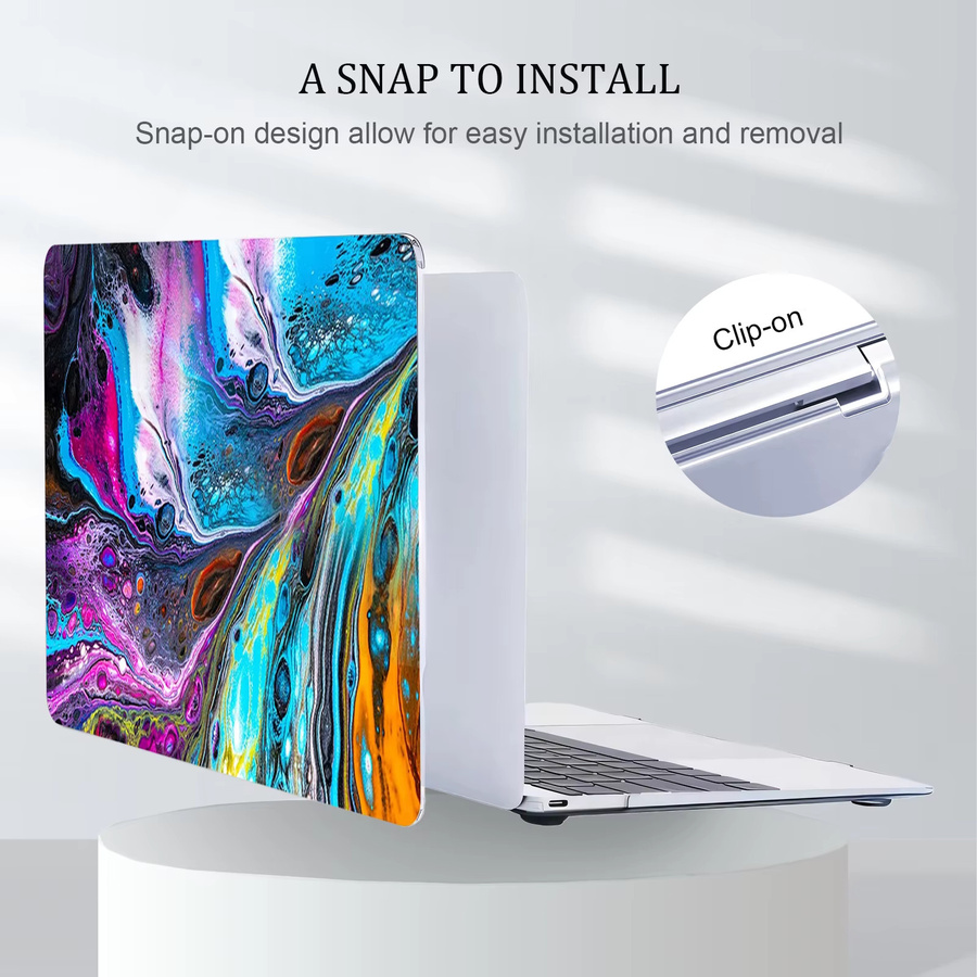 Stoßfeste Laptop-Hülle mit abstraktem Marmor-Design für Apple MacBook Air und MacBook Pro (13, 14, 15, 16 Zoll), Multicolor - Bild 5