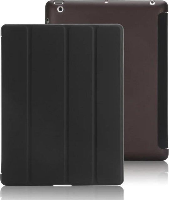 Apple iPad 2 3 4 Leder Flip Cover Schutzhülle mit Smart Stand Funktion in Schwarz - Bild 1