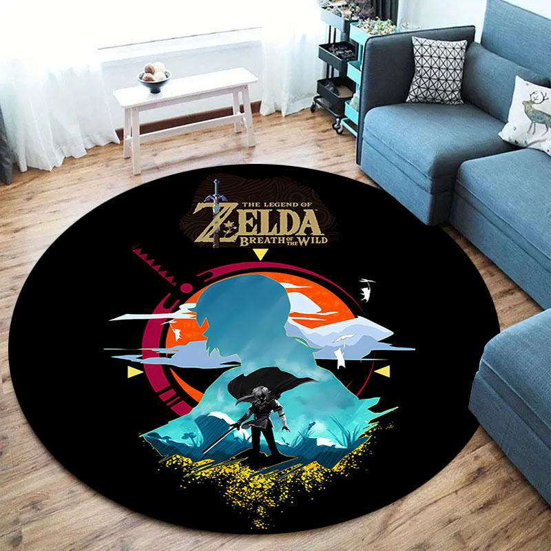 Runder Zelda Teppich von My City Home für Wohnzimmer, Schlafzimmer und Spielzimmer, rutschfest, Durchmesser: 150 cm - Bild 4