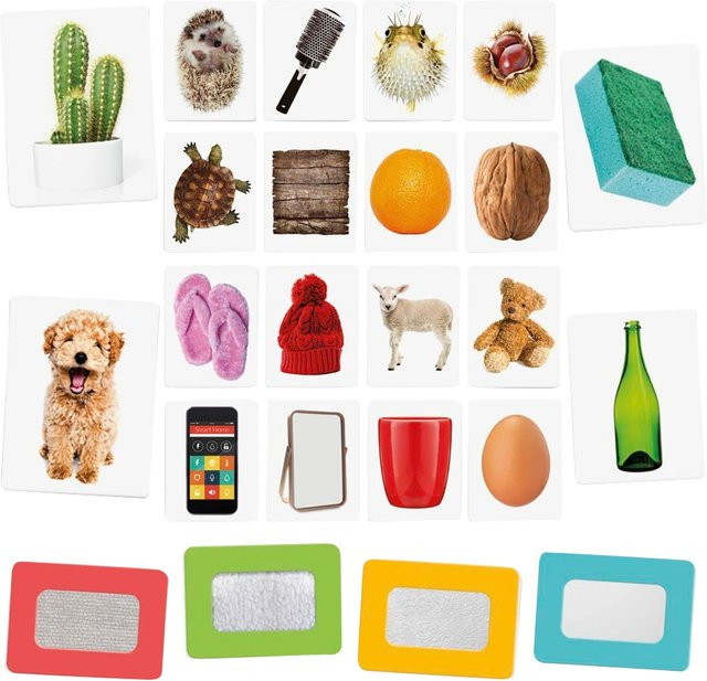 Headu Montessori Lernspiel Tastkarten, ab 1 Jahr - Bild 1