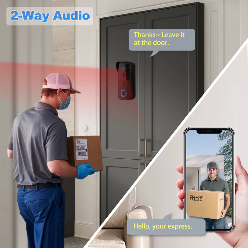 HunterTBK Tuya Smart Video Türklingel mit 1080P Kamera, 5G und 2,4G WiFi, wasserdicht, Schwarz - Bild 5
