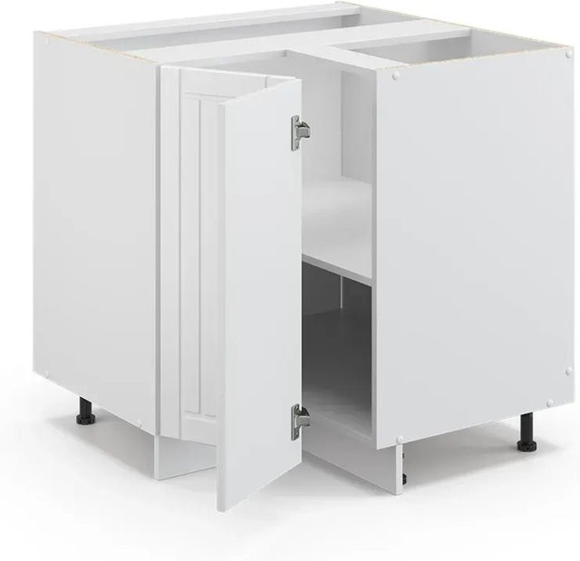 Vicco Eckunterschrank Fame-Line Küchen Eckschrank Weiß Eiche Landhausstil B/T/H: 80,5 x 60,0 x 82,0 cm - Bild 1