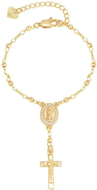 Vnox Armband Rosenkranz Jungfrau Maria, Edelstahl, Gold, Damen - Bild 1